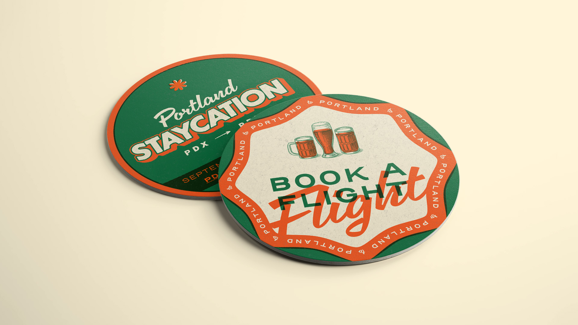 Portland Staycation coaster mockup